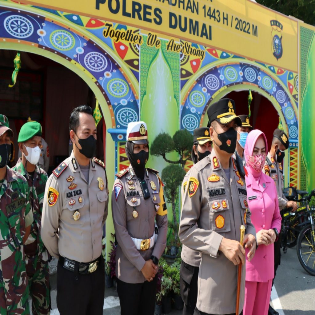 Foto Kapolres Dumai turun mengecek kesiapan Operasi Ketupat Lancang Kuning 2022