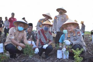 Foto Kapolda Riau dalam panen perdana Tanaman Hortikultura