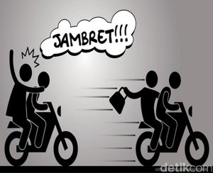 Foto ilustrasi jambret menggunakan sepeda motor