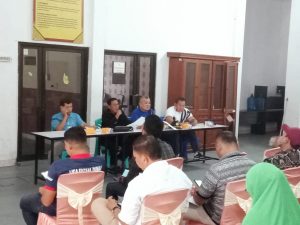 Foto rapat Pengurus KONI Dumai dengan Pengcab olahraga yang akan di Trening Center untuk persiapan Porprov X Riau di Kuansing.