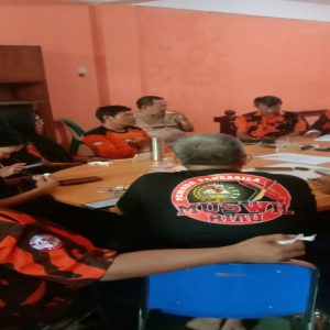 Foto panitia OC dan SC sedang melaksanakan rapat untuk persiapan Muscab ke-VII MPC PP Kota Dumai.