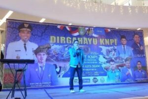 Foto: Ketua DPD KNPI Kota Dumai Rian Dwi Alfaroq, S.T saat memberikan kata sambutan.