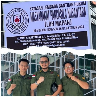 Foto : Direktur LBH MAPAN Eko Saputra, S.H., M.H., CPL (tengah) bersama pengurus.