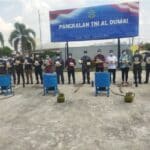 Foto : Danlanal Dumai, Kolonel Laut (P) Abdul Haris, S.E., M.M.D.S., bersama pejabat pemangku kepentingan saat pemusnahan barang bukti Narkotika jenis sabu seberat 48,54 Kg.