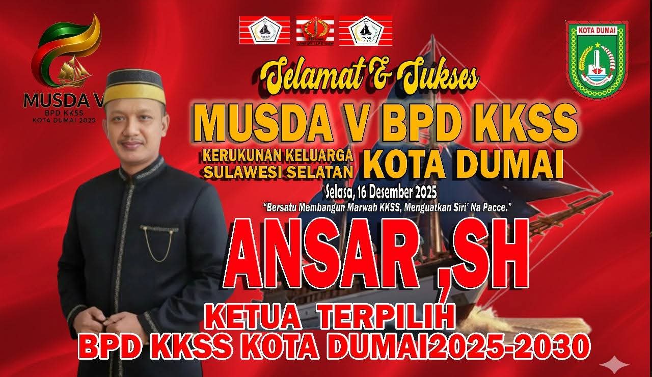 Foto : Ketua BPD KKSS Kota Dumai terpilih, Ansar, S.H.