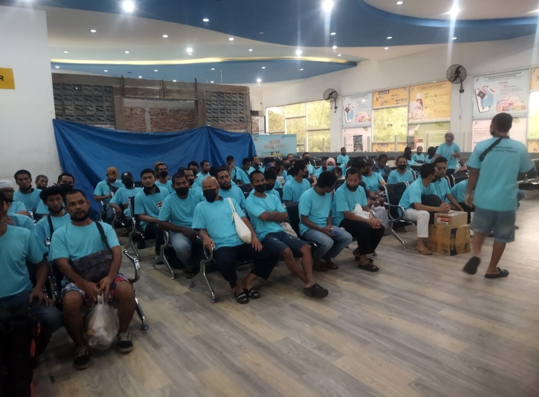 Foto : PMI yang di pulangkan dari Malaysia.